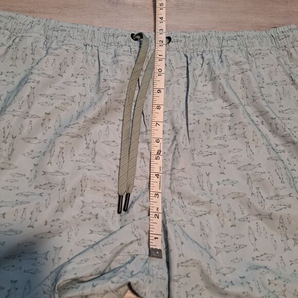 Eddie Bauer Light Blue Fish Print Volley Swim Trunk Shorts NWT MENS Size XL - Picture 8 of 9
